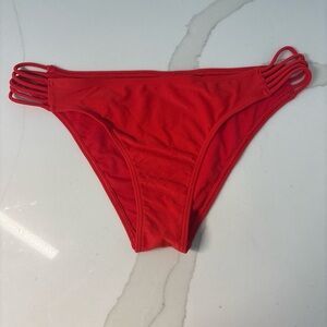 Red Women's Strappy Bikini Bottom - Classic Swim